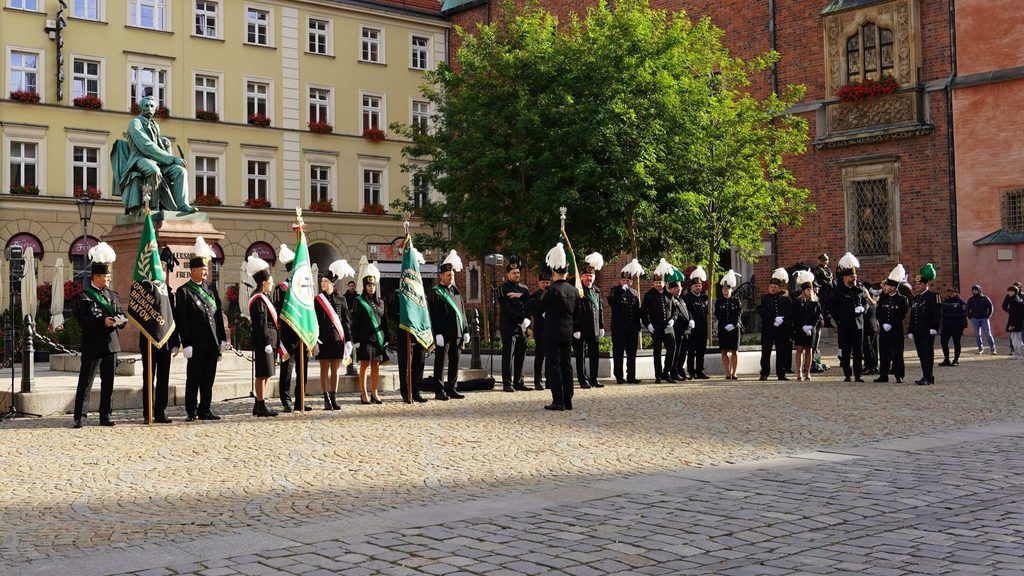 Górnicy na wrocławskim rynku