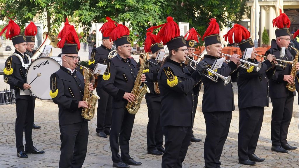 Orkiestra górnicza na wrocławskim rynku